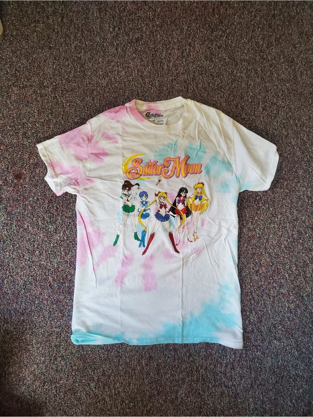 Sailor Moon Graphic Short Sleeve Tee - Pink & Blue Tie-Dye